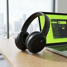 Gerripuer Auriculares inalámbricos a prueba de ruido, tipo over-ear, con diseño retráctil y plegable, adecuados para smartphone, regalo de Año Nuevo y Día de San Valentín, USB-C, sonido estéreo Hi-Fi con graves potentes, llamadas manos libres claras - Negro - Ver 11