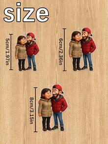 个性化3D卡通亚克力钥匙扣，情侣定制钥匙扣，情人节礼物，生日礼物，周年纪念礼物，情侣礼物，家居装饰，纪念品，可爱，高品质，生日礼物，结婚纪念日纪念品 - 彩色 - 查看 7