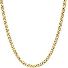 14k Gold Plated/Black Stainless Steel Flat Box Chain Necklace, 3.0mm Chain Diameter, Unisex, Length 51cm-56cm - Multicolor - View 12