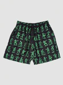 Men's Statement Print Shorts Fashion Designer Patterned Casual Daily Wear Shorts - Multicolor - View 1