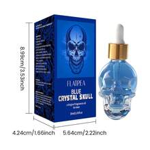 FLATPEA 男士古龙水香氛油，蓝色水晶香水油，时尚男士骷髅蓝古龙水油，独特风格，持久留香，30毫升，精致男士香水，适合派对约会、日常使用，情人节礼物，男友礼物，节日礼物 - 藍色古龍骷髏頭香水油 - 查看 8
