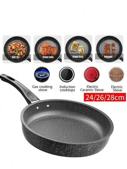 Nonstick Skillet, Deep Frying Pan 24 Cm/26cm/28cm Saute Pan, Stay-Cool Handle, Healthy Stone Cookware Cooking Pan, Induction Compatible