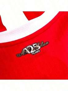 Men's ACM Milan Red Football Shirt Training 2025 Premium European Uniform Dry Fit Team Fan Shirt - 紅色 - 查看 4