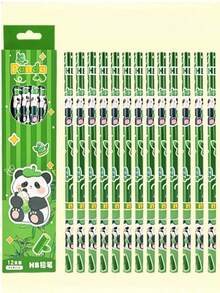 熊猫图案铅笔套装（6支/12支/36支），精美学生文具，颜色随机，适合艺术绘画，每盒12支，办公用品，需自行削尖。适用于家庭、办公室、学校、绘画、学生、标记、文具，男女皆宜，是开学季和新学期的理想之选。 - 彩色 - 查看 5
