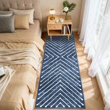 1Pcs Home Decor Large Area Rug For Living Room Modern Washable Rug Farmhouse Non Slip Non Shedding Throw Rugs Low Pile Stain Resistant Indoor Carpet For Bedroom Office Dining Room Runner For Enteryway Hallway - Blue - View 2