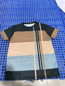 Camiseta divertida de rayas 3D para hombres - Camiseta casual de cuello redondo de poliéster, lavable a máquina - Multicolor - Ver 6