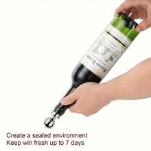 Vacuum Bottle Stopper With Silicone Reusable Wine Bottle Cap, Leak-Proof And Fresh-Keeping, Compliant, Wine Preservation, Leakproof Cap, Simple Stopper, Airtight Seal Silicone Cap, Vacuum Seal, Airtight Bottle Cap, Wine Lovers, Party Hosts - Silver - View 5