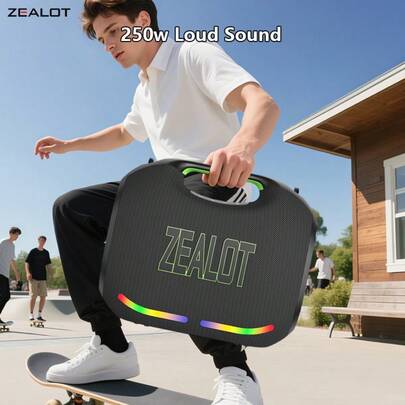  ZEALOT-ZE21 IPX6 防水 48000mAh 派对音箱，峰值功率 230W，支持 45W PD 快充，续航时间长达 12 小时，适合户外活动