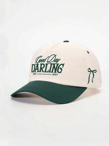 1顶绣有“DARLING”字样的侧边蝴蝶结撞色棒球帽，可调节遮阳休闲帽，适合春秋季旅行，多功能遮阳帽，Y2K风格，适合年轻人 - 棒球帽 - 查看 7