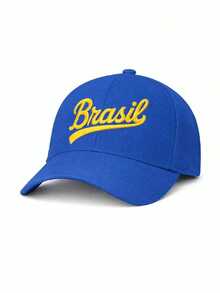 Embroidered Cap Brazil Urban Look Unisex Adjustable For Daily Use Gym Soccer World Cup Carnival Beach - Blue - View 3