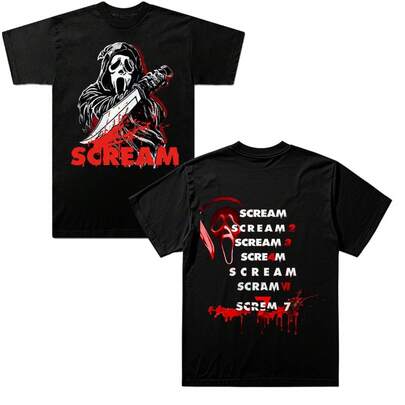 Scream 7 Ghostface Merch New Movie Summer Unisex Short-Sleeved T-Shirt Fashion Y2K Printed Casual Stylish Design Tee