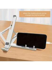 符合人体工学的可调节笔记本电脑支架，可折叠便携式笔记本电脑支架，带中空通风散热设计，防滑桌面电脑支架，兼容10-17英寸笔记本电脑/惠普平板电脑 - 查看 5