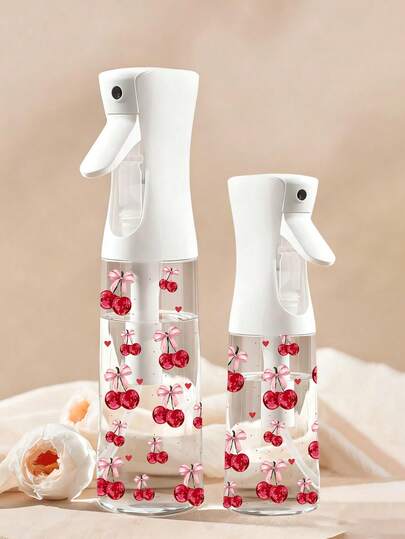 Botella rociadora de niebla recargable con estampado de lazo, rociador de niebla multifuncional adecuado para viajes y viajes de negocios, rellenado de desmaquillante, botella rociadora de cabello reutilizable, niebla continua para peinado, limpieza, plantas, hidratación facial