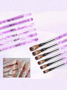 6pcs Acrylic Nail Brush Set, Nail Art Design Tools, 3D Builder Nail Gel Brush - Acrylic Nail Drawing Pen - Nail Art Brush For Salon At Home Manicure - Nhiều màu - Xem 6