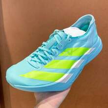 Adidas Zapatillas de running profesionales con placa de carbono ADIZERO ADIOS PRO 4 para hombres - Azul menta/verde - Ver 2