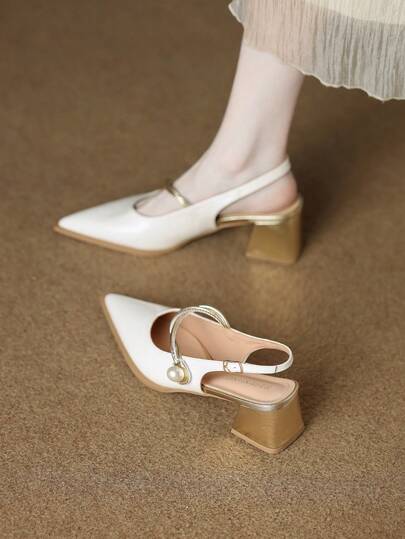 2026 Summer New Women's Office Casual Versatile Fashion Party Shoes, Solid Brown Pointed Toe Sandals, Elegant Minimalist High Quality High Heel Roman Shoes, Suitable For Wide Leg Pants And Dresses