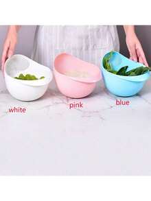 1pc Spring Rice Washing Sieve Strainer Plastic Rice Washing Basin Kitchen Utensil Draining Basket Vegetable Fruit Washing Bowl - Multicolor - View 10