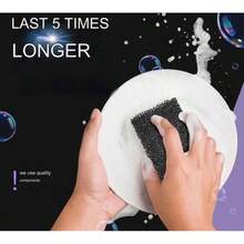 10 piezas Esponjas de cocina multiusos súper antiadherentes | Esponjas negras de algas marinas duraderas, para lavavajillas y parrilla, excelentes para utensilios de cocina y manchas rebeldes en parrillas exteriores - 10 piezas - Ver 4