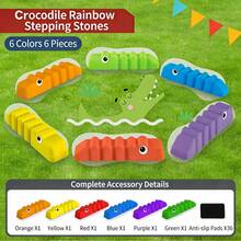 6pcs/Set Children's 3-5 Years Old Non-Slip Balancing Sensory Toys Stones, Indoor & Outdoor Coordination Game Obstacle Training - Multicolor - View 14
