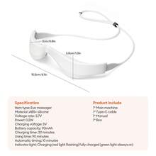 Massaggiatore oculare 3D Foreverlily con riscaldamento, terapia con luce rossa, massaggio, migliora i problemi del contorno occhi, regalo perfetto per i propri cari, famiglia, festa della mamma, San Valentino, Natale - Bianco - Visualizzare 2