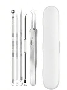 12pcs/9PCS/8PCS/6PCS/5PCS/4PCS/Acne Needle Blackhead Cell Clip Set, Suitable For Pimples, Ingrown Hair Removal, Surface Floating Acne And Blackheads, Very Sturdy And Precise Needle Tips, Less Painful Than Other Acne Tools, Suitable For Professionals And Beginners, Tweezers Set More Sturdy, Not Easily Deformed, Perfect For Facial Blemishes And Pimple Extraction, Beauty Salon Use, Back To School Gift - Multicolor - View 9