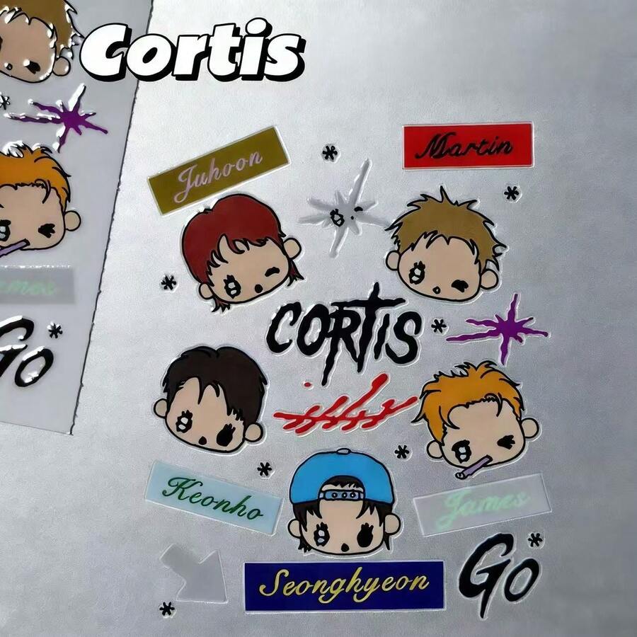 CORTI/S Korean Boyband Cartoon Abstract Cute Stickers, Waterproof Stickers For DIY Phone Case, Tablet, Notebook, Water Bottle Decoration, Gift - Multicolor - View 1