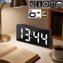 Relógio De Mesa Digital Led Inteligente Com Despertador Alarme Temperatura e Soneca - LED Verde - Visão 6