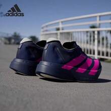 Adidas 男士 ADIZERO ADIOS PRO 运动训练跑步鞋 - 藍色/粉紅色 - 查看 3