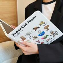 可爱卡通小猫图案第11代平板电脑保护套，适用于Pro 2025新款第10代、Air 7/6、11英寸平板电脑，时尚平板电脑保护套，带笔槽 - 白色 - 查看 7