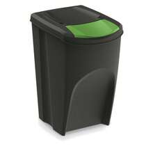 Interior WELL HOME - Lot de 4 poubelles, 100 % plastique recyclé, noires, 4 x 35 L - Noir - Voir 4