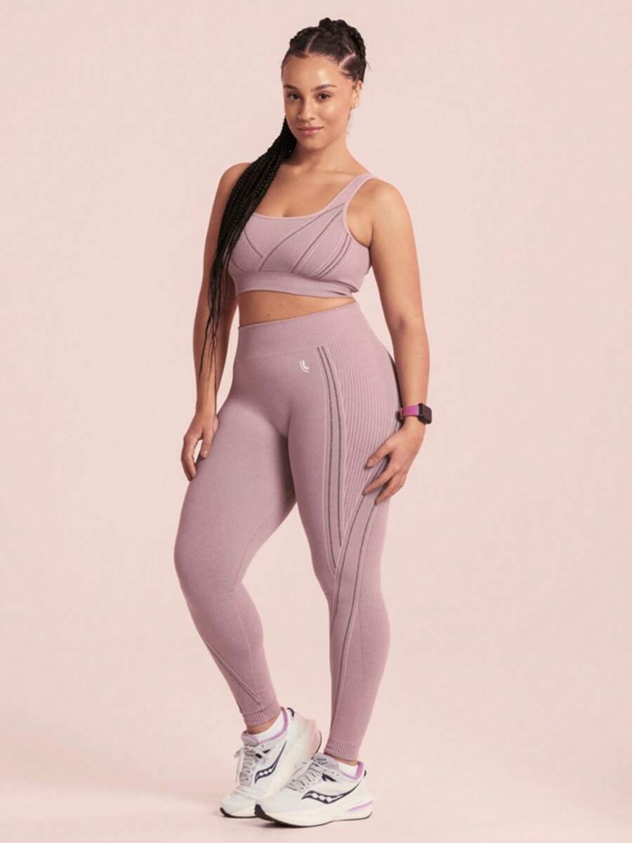 Lupo Max Women's High-Waisted Leggings For Gym And Workout - Original - Blush - View 1