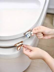 1/2pcs Plastic Non-Dirty Hand Toilet Opener, Practical Toilet Seat Lifter, Avoid Touching Toilet Lid, Household Drawer Handle, Toilet Accessories, Home Essential - Multicolor - View 4