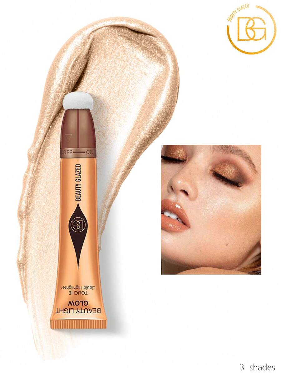 beauty glazed 液体遮瑕粉底液，配有气垫粉扑，高遮瑕力，自然哑光妆效，高光棒，超柔滑乳霜质地，面部高光棒 - #102 - 查看 1