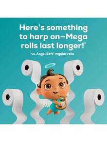Angel Soft Toilet Paper (4 Mega Rolls = 16 Regular) - Soft & Strong Bathroom Tissue - 320 Sheets (4 Packs) - View 8