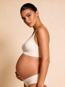 Sujetador de lactancia y maternidad Hart & Haze, sin cables, anti-caída, sujetador de amamantamiento posparto con diseño de elevación parcialmente fijo y apertura con clip - Blanco - Ver 3