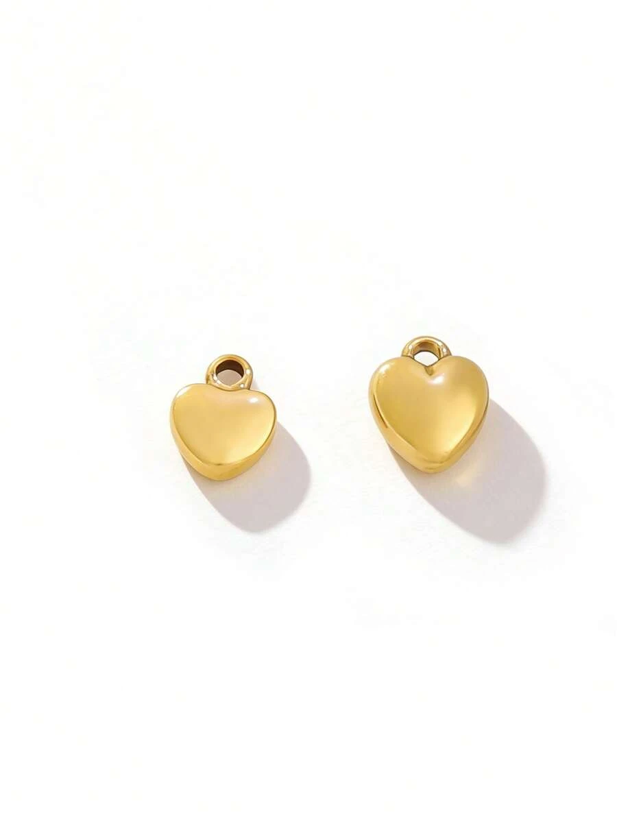 3pcs Stainless Steel Mini Heart Pendant Fashion 18K Gold Plated Heart Charms For DIY Jewelry Making Supplies Accessories - Pendants - View 1
