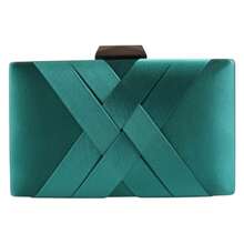 Lili Bolsa de Festa Cetim Madrinha Casamento - Verde Escuro - Visão 3