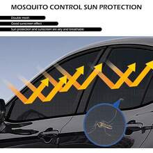 New  Window Sunshade For Car, Double Layer Design Ventilation And Breathable Front And Rear Side Window Glass Isolated Mesh Veil, Replacement Tuning Accry, Universal For Most SUVs (Black) - Image Color - View 4