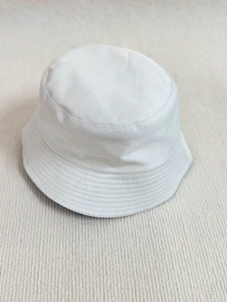 1pc Women's Washed Solid Color Detachable Drawstring Windproof Bucket Hat, Windproof And Sun-Shading, Random Style Shipped - Beige - View 1