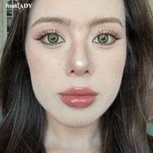 FRESH LADY Freshlady 1 Pair Yearly Disposable 14.20mm Green Soft Cosmetic Contacts, Soft, Breathable, For Daily Makeup - Yearly Disposable - View 6