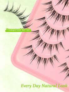 10对漫画风水润假睫毛，全透明DIY假睫毛，适合初学者日常使用 - 黑色 - 查看 7