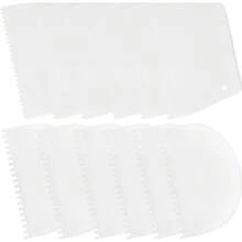 12 esparcidores adhesivos reutilizables para esparcidores de pegamento, paleta de plástico, paleta de muesca blanca, kit de apli - Ver 2