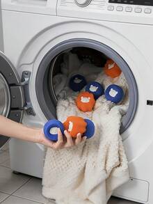 Bolas reutilizables para la secadora de ropa, eliminan el pelo de mascotas, reducen las arrugas, ahorran tiempo de secado, adecuadas para lavados delicados y pesados, sin necesidad de electricidad - A - Ver 5