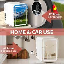 Refrigerador pequeño portátil de 6 litros, para maquillaje, refrigerador termoeléctrico y calentador para cuidado de la piel, dormitorio y viajes - Tipo de Enchufe A USA (110-127V) - Ver 6