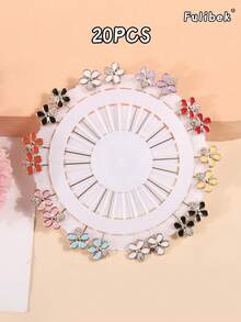 1 paquete/20 piezas Broches de resina estilo retro, color aleatorio entregado Broche de moda - Multicolor - Ver 4