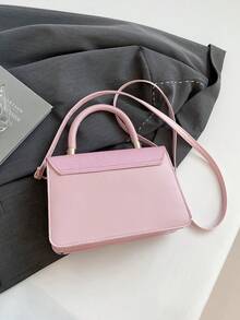 Fashionable Handbag For Women, New Minimalist Casual High-Quality Shoulder Bag, Versatile Chic Small Square Bag - Pink - View 11