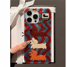 1个卡通条纹腊肠犬手机壳，适用于 17 Pro Max、 16 Pro Max、 15 Pro、 14、 13/12/11手机壳 - 彩色 - 查看 4