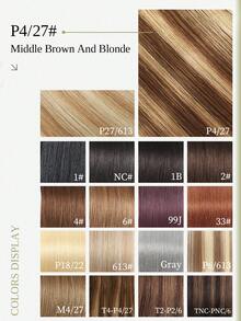 DNE HAIR 10 Stück Tape-In Haarverlängerungen 100% Echthaar #P4/27 Mittelbraun mit Highlights Hellbraun, gerade Stil in Längen von 14-22 Zoll, seidig nahtlos unsichtbar, hochwertige dicke Enden, gesunde Echthaar-Verlängerungen für dünnes Haar und Salon-Verwendung sowie für den täglichen Gebrauch aller Frauen/Mädchen - SP4/27 - Übersicht 7