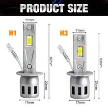 TOAUTO 2PCS 80W 25000LM H1 H3 Bi LED Headlights Bulbs Car Lamp CANBUS Hi/Low Beam Mini High Power Auto Spotlights Plug&Play Wireless Fog Lights 6000K 12V - A - View 9