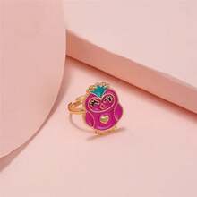Anillos de dibujos animados para niñas, anillo ajustable coreano con flores y animales coloridos para hija, mariposa, dulces, anillos pequeños, regalos de Año Nuevo Kawaii 19PO - C073 - Ver 30